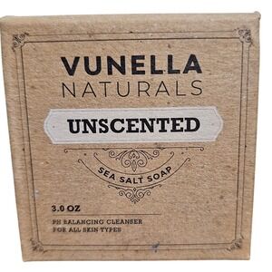 Vunella‎ Unscented Sea Salt Soap Bar Vegan Palm Free Hypoallergenic Made in USA